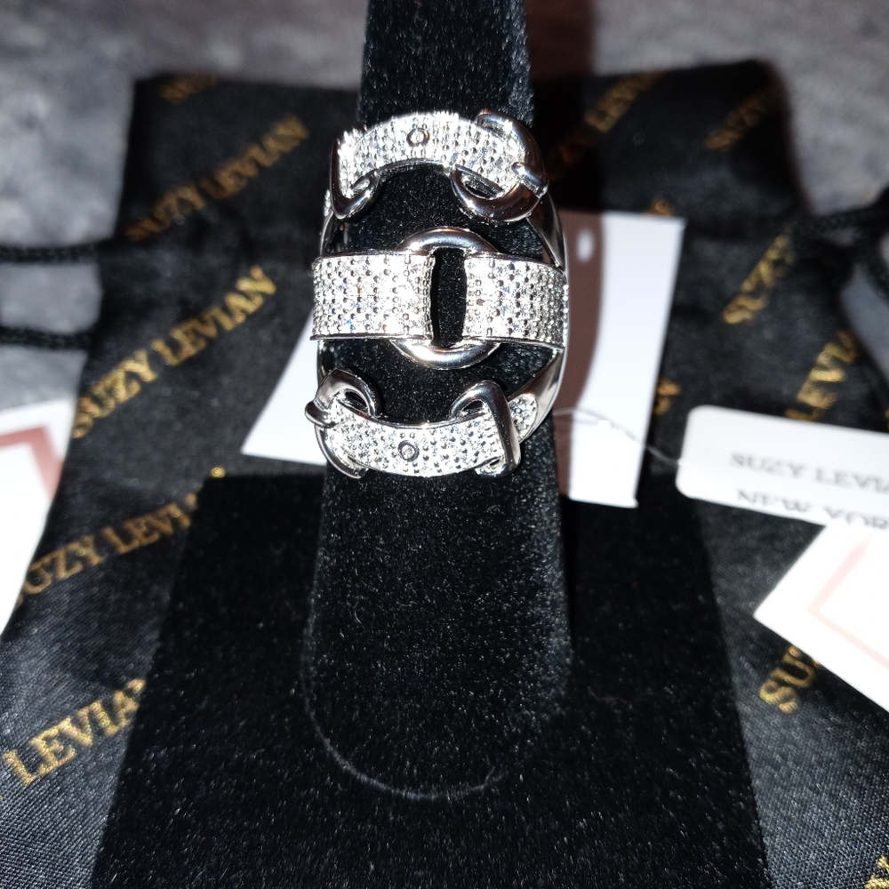 Sterling Silver CZ Triple Buckle Ring Size 7 NWT - Picture 13 of 15